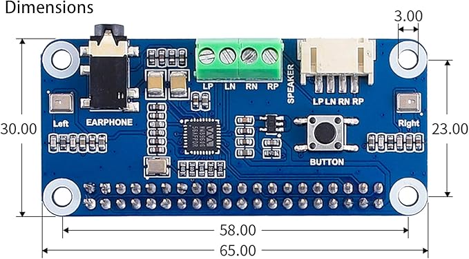 Tarjeta de sonido WM8960 Hi-Fi para Raspberry Pi miniatura 8