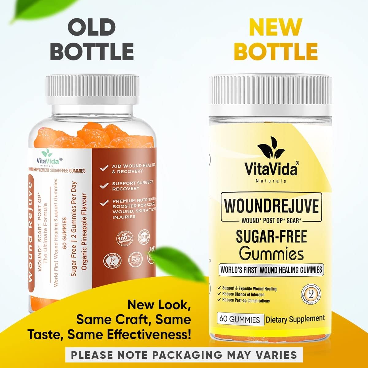 VVNATURALS Sugar-Free Pre&Post Surgery Recovery Gummies, Over 20+ Nutrients for Wound Healing, General &Plastic Surgery, Scar &Wound Care,Heal Faster with Bromelain, Arnica, Turmeric &More |60 Gummies