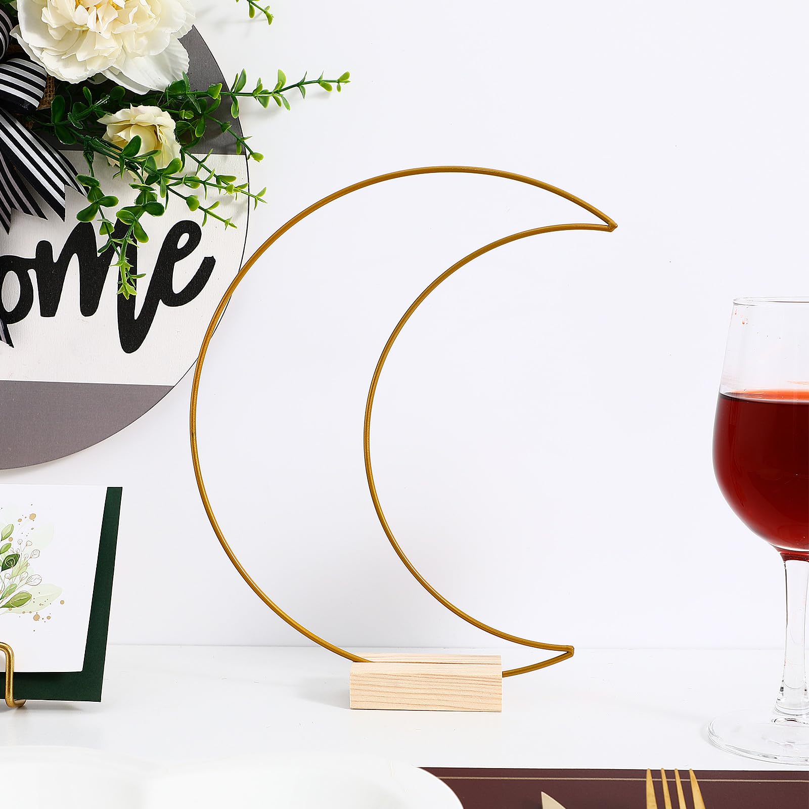 10sets Cerchi Floreali in Metallo con Base per Lavoretti Fai da Te per Decorazioni da Tavolo e Centrotavole Personalizzate