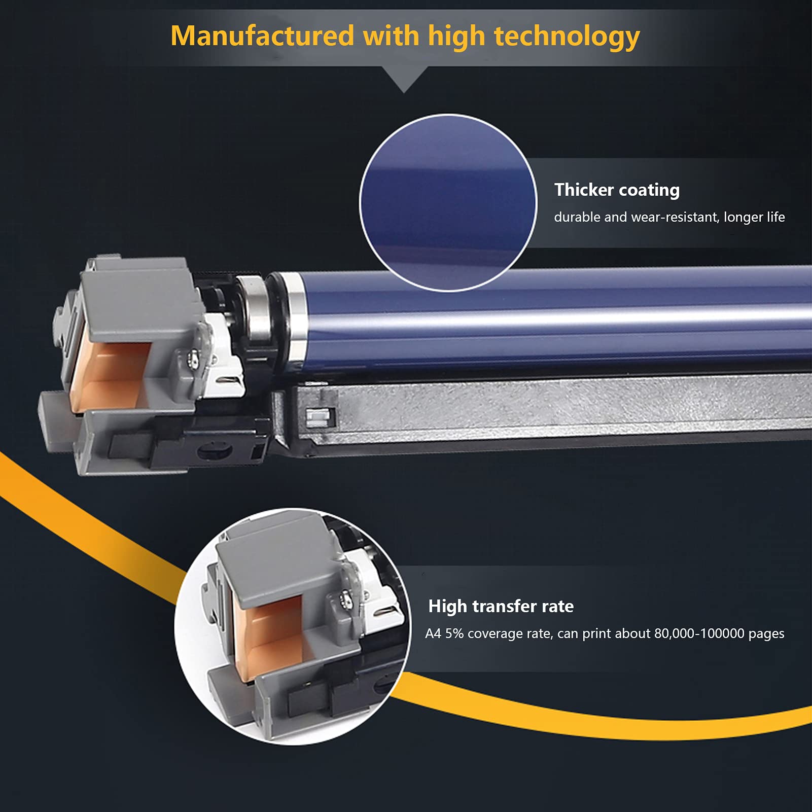 Ausla Cartuccia Toner, Cartuccia Toner per Fotocopiatrice a Colori ABS Ciano da 80000 a 100000 Pagine, Elevata velocità di Trasferimento, Rivestimento Spesso per Fotocopiatrici C2270 C2275 3370 3375