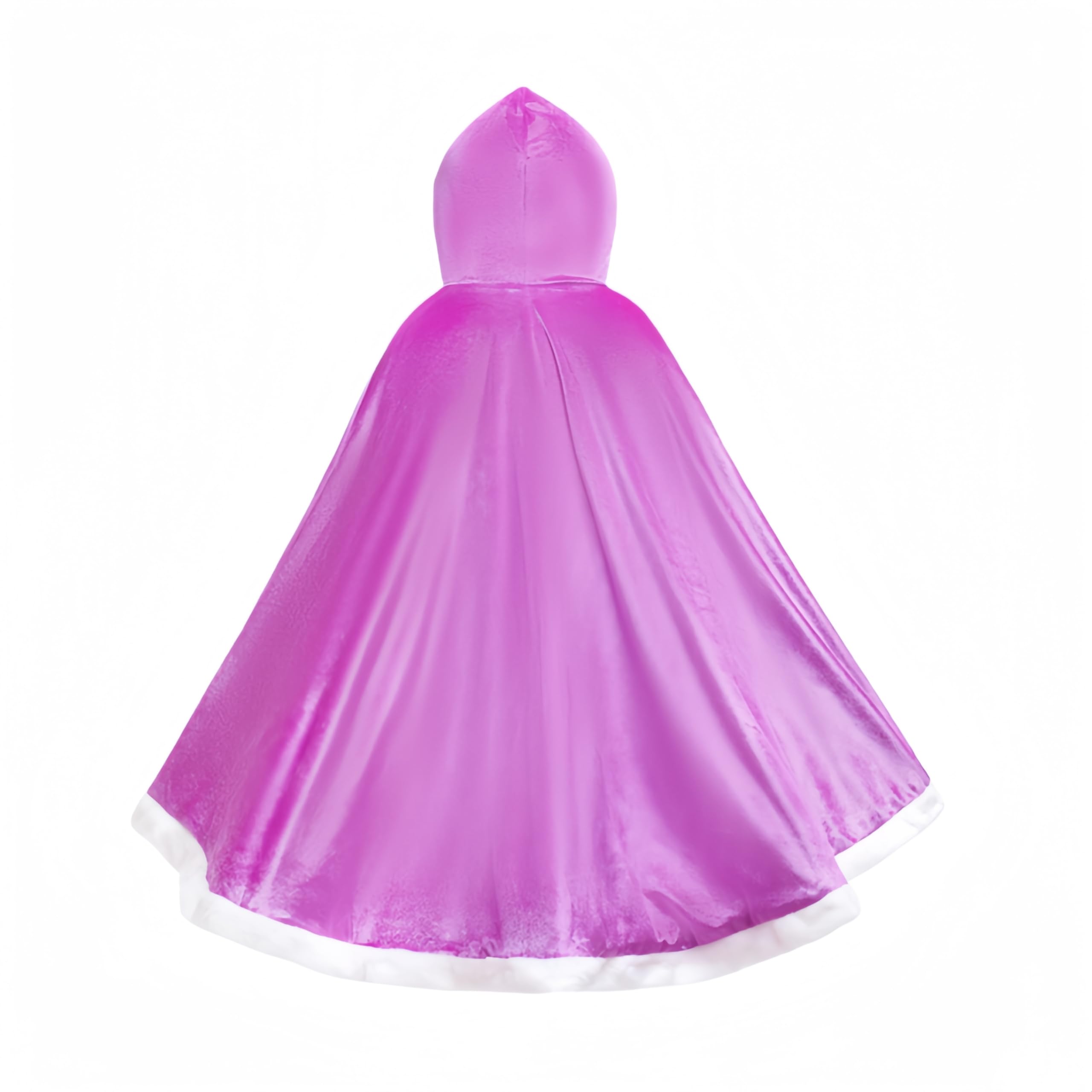 Proumhang Hooded Cloak Cape Mid Length Princess Cloak Velvet Girls Halloween Carnival Christmas Masquerade Costume Purple 4-5 years old - Image 3