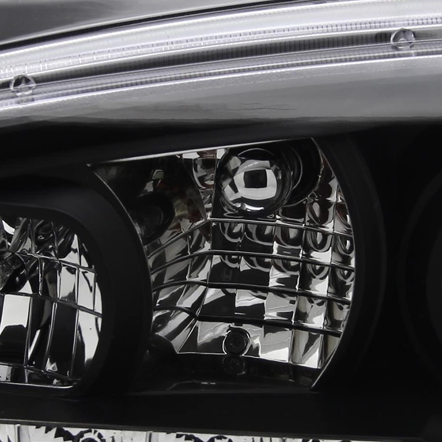 SPEC-D TUNING Black Projector Headlights w/LED Strip Compatible with 1999-2006 VW MK4 Golf Golf GTI, Left + Right Pair Headlamps Assembly