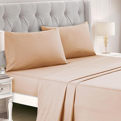 Miniatura 2 de ESCA Bed-in-a-Bag - Juego de sábanas y edredón con bordado de melocotón Kineta de 9 piezas, Oeko-TEX Standard 100, tamaño Queen