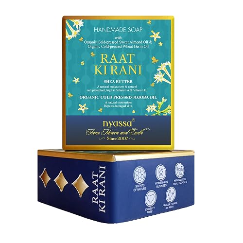Nyassa Raat ki Raani Natural Handmade Bathing Soap (150gms)|Shea Butter, Organic Cold Pressed Jojoba Oil| All Skin Type
