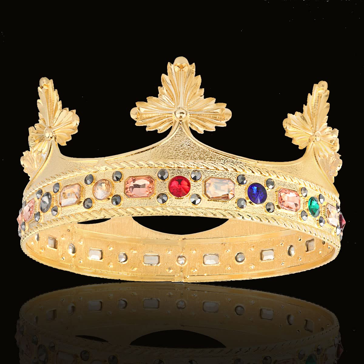 Baroque hommes roi alliage grande couronne cristal perles Royal Prince fête d'anniversaire halloween costume femmes accessoires de cheveux