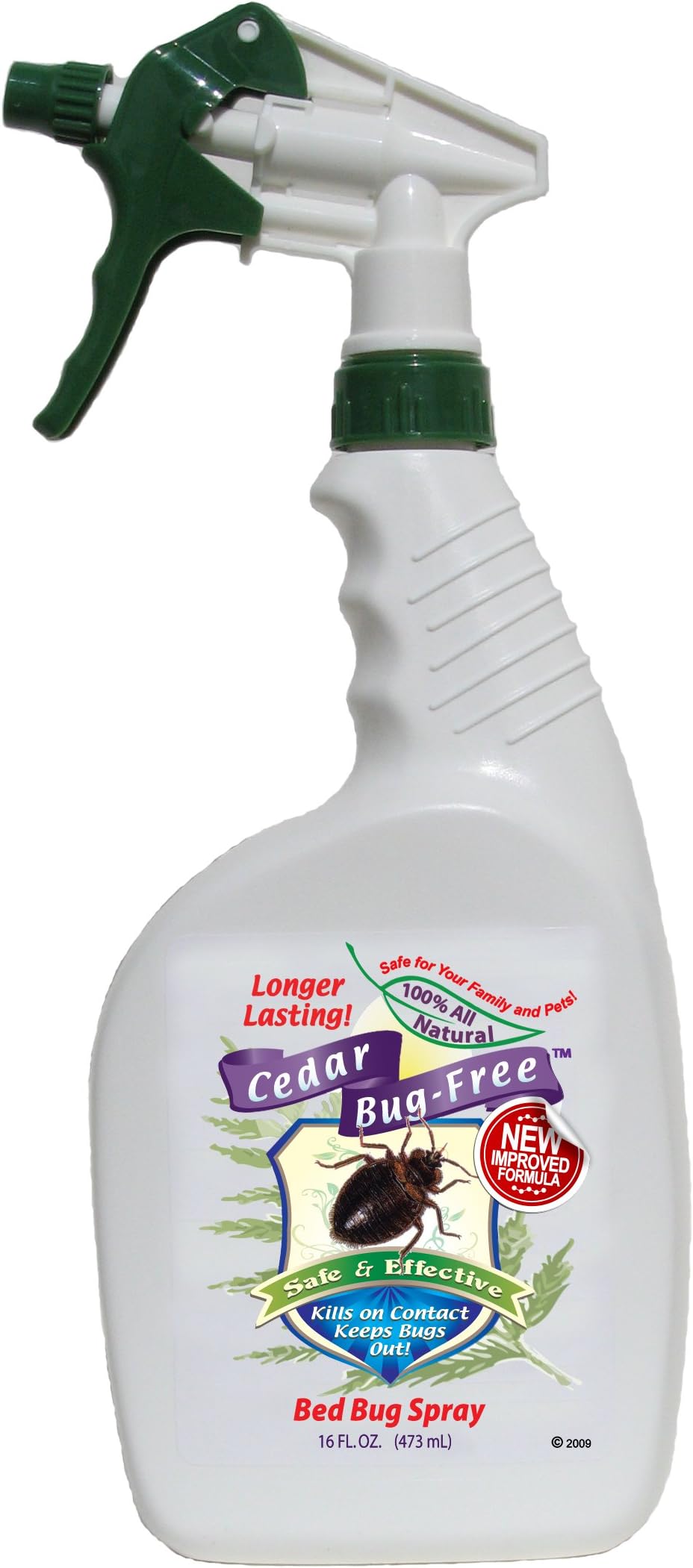 Bed Bug Spray and Repellent - Cedar Bug-Free Bed Bug Spray. Kills Bed Bugs and Mites - 16 oz