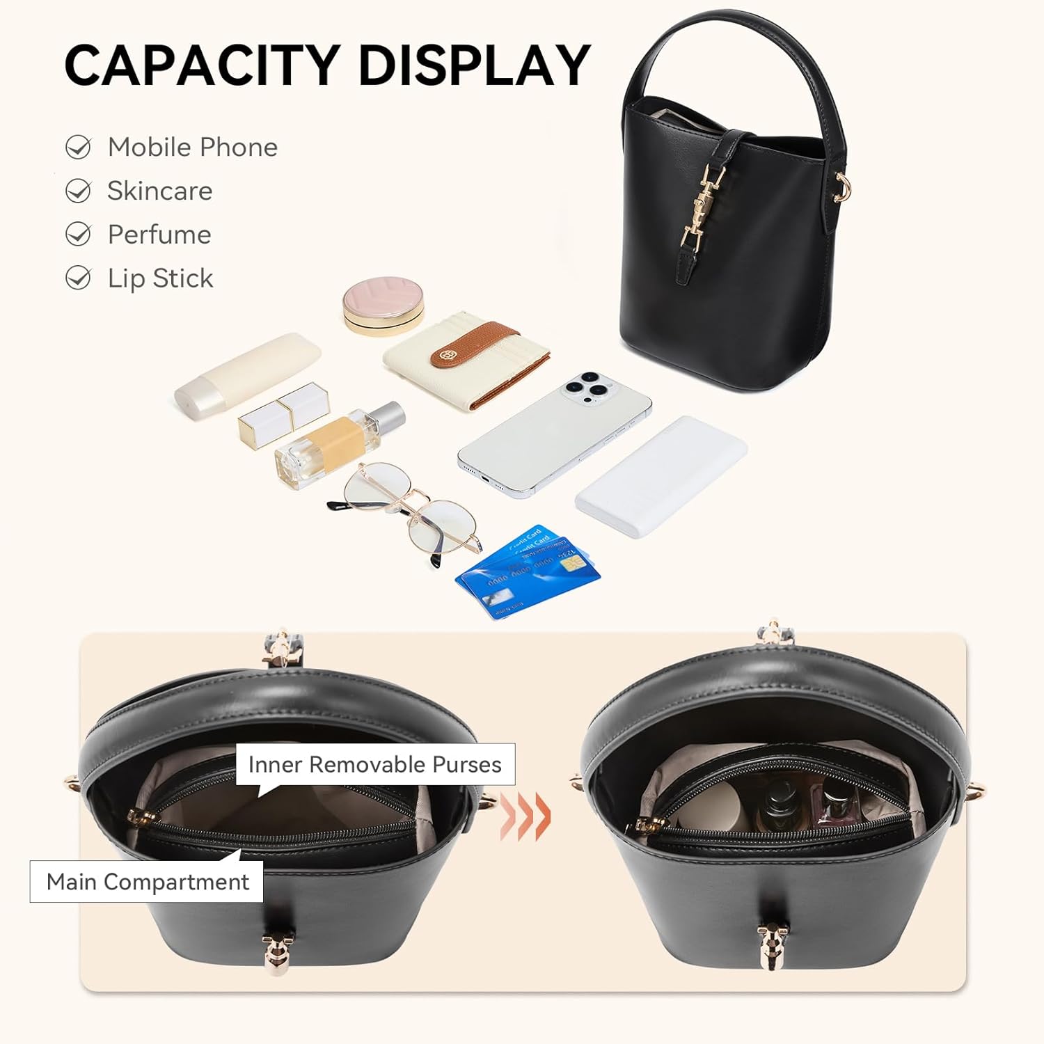 BOSTANTEN Small Bucket Bag for Women Crossbody Bags Trendy Vegan Leather Shoulder Purses Designer Ladies Handbags - Image 4