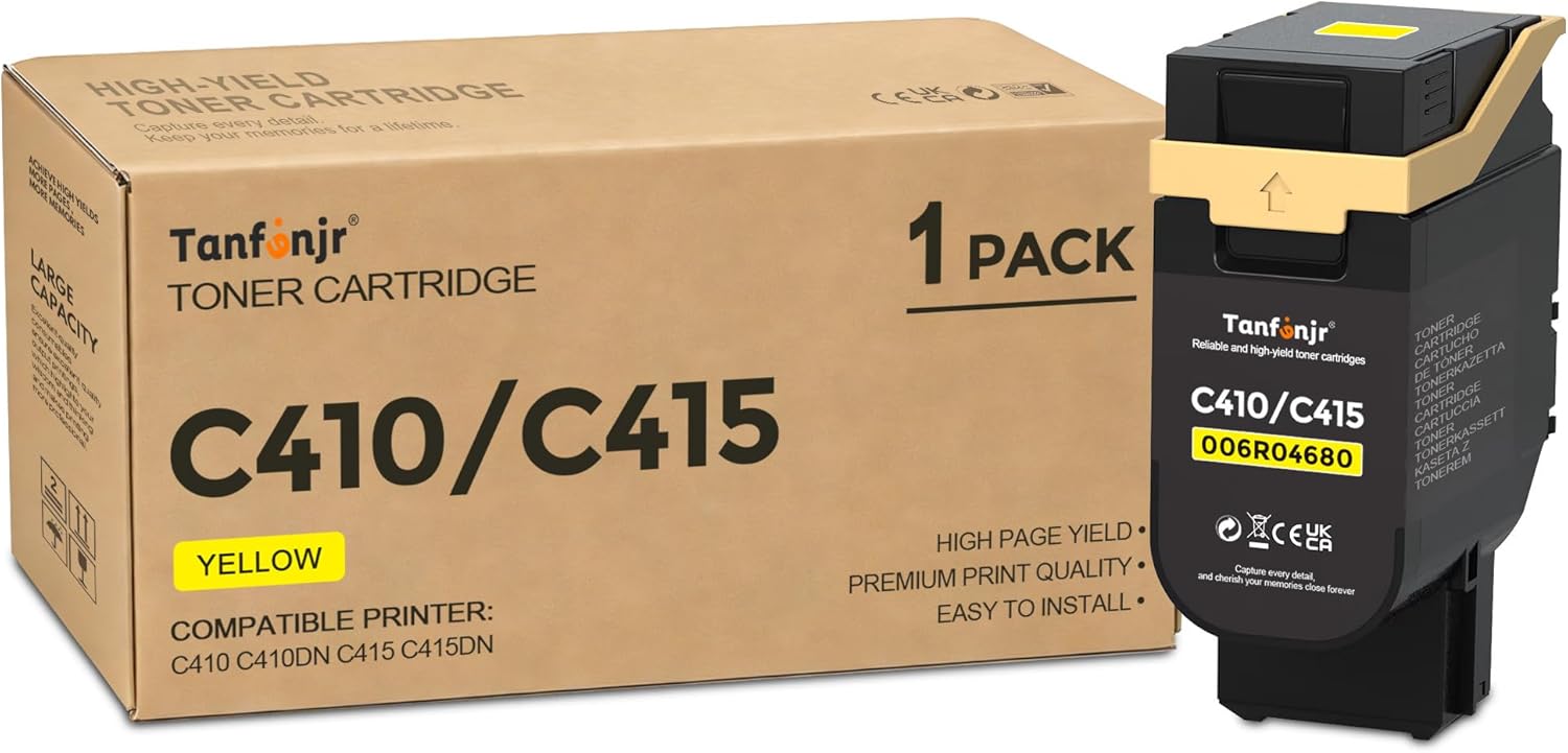 C410 C415 Cyan Yellow Magenta Toner Cartridge - 3/Packs 006R04678 006R04679 006R04680 Replacement for Xerox C410 C410DN VersaLink C415 C415DN Printer Ink