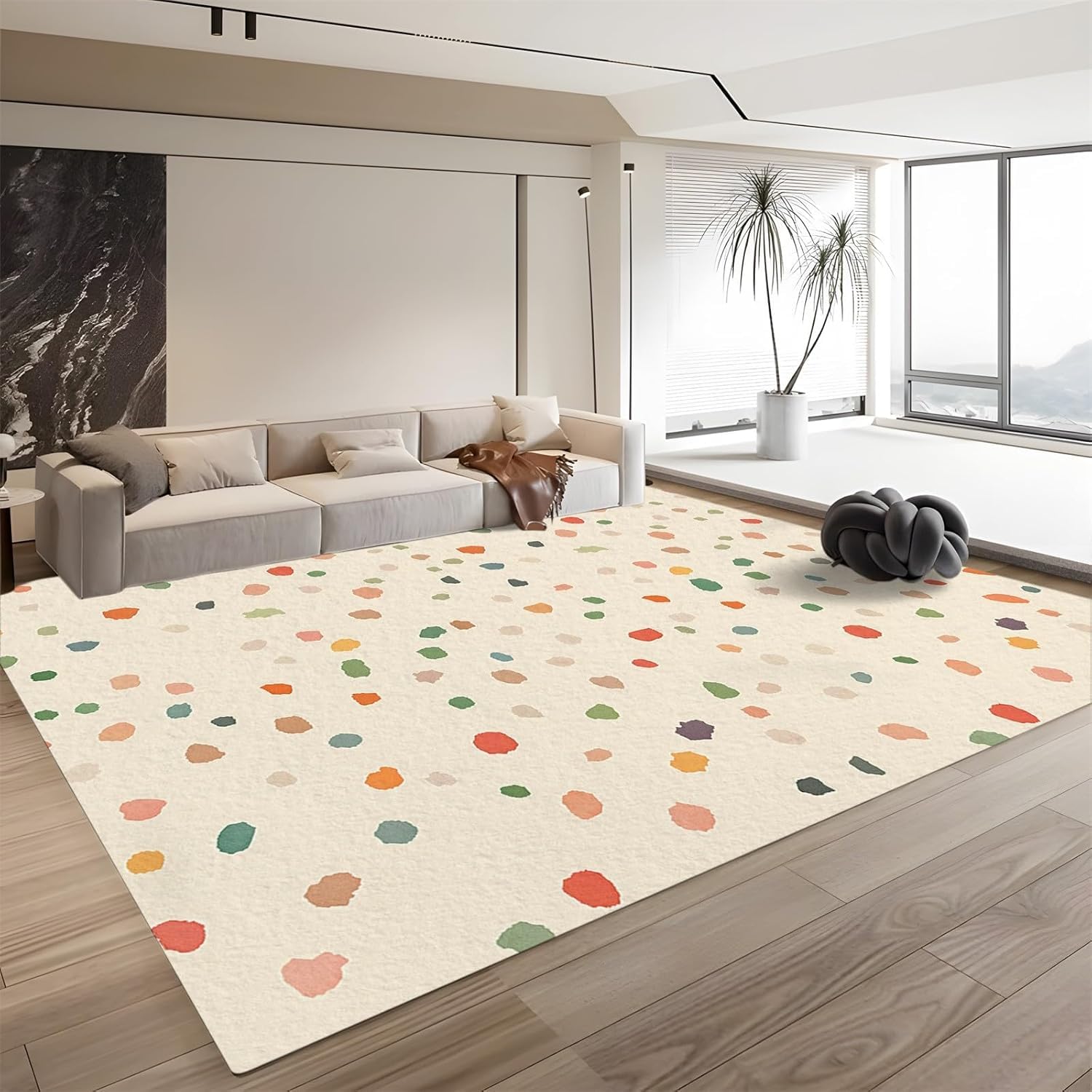 Alfombras lavables y antideslizantes de 160x230 cm color crema