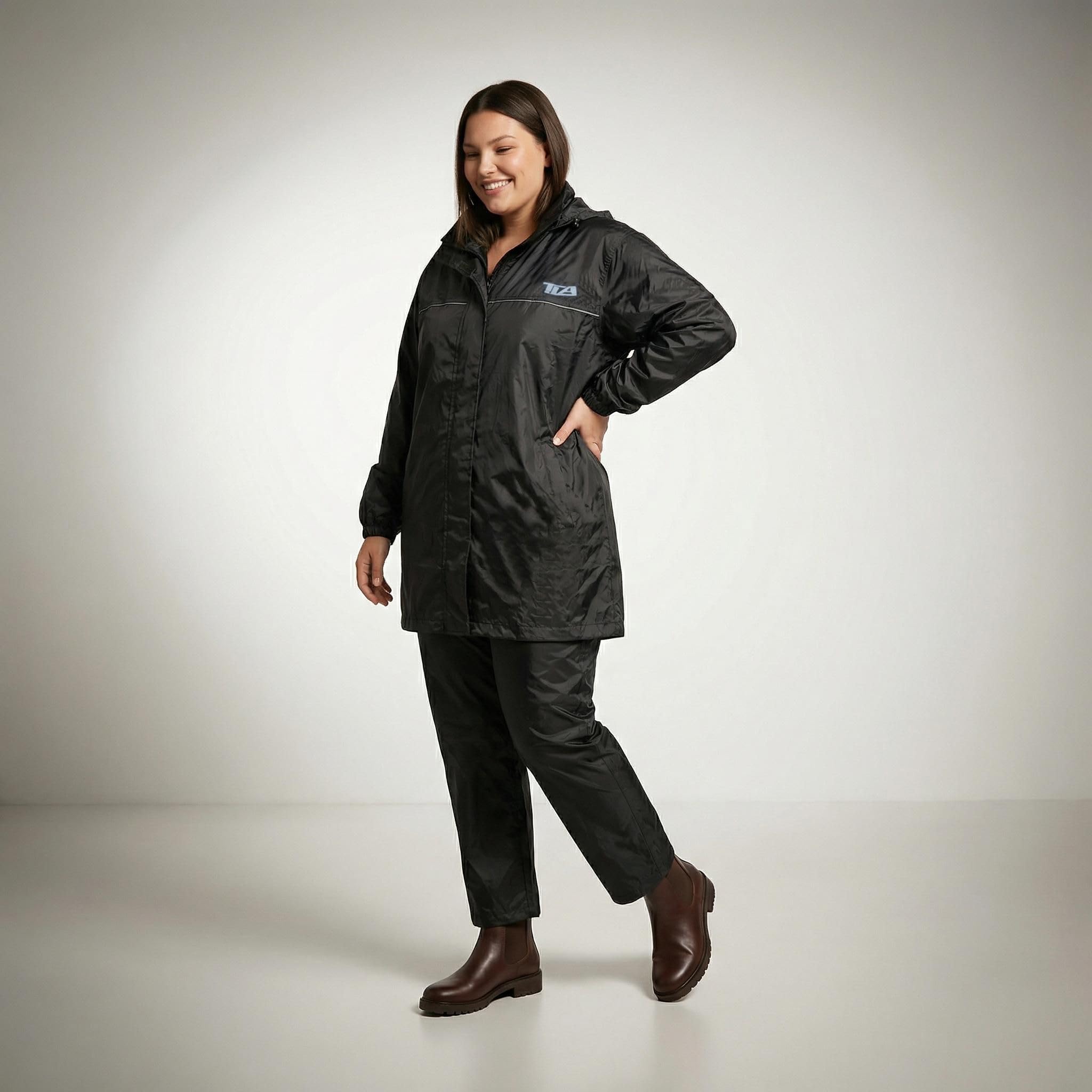 TLA RAIN traje moto impermeable a prueba de lluvia | Chubasquero Moto anti-agua totalmente reflectante | Mono impermeable unisex de 2 piezas para motos, scooters, quads y bicicletas
