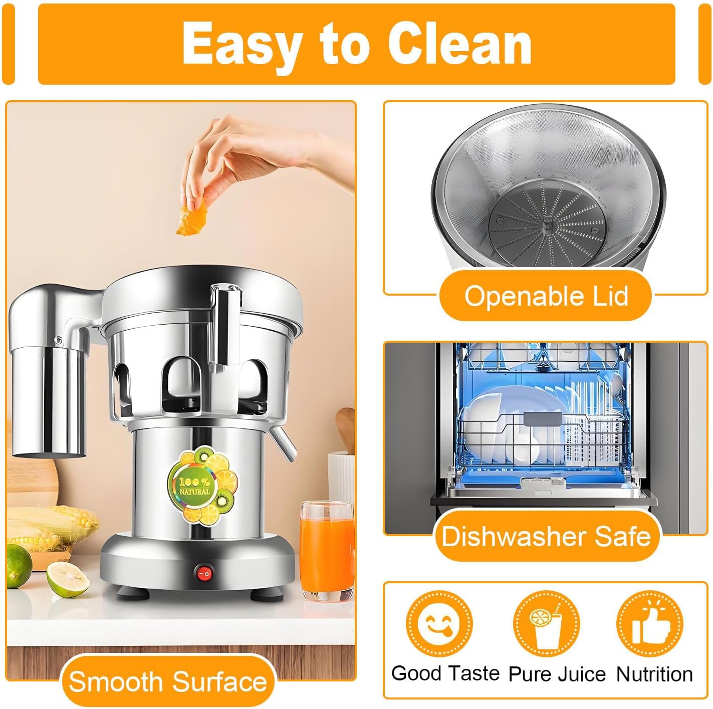 Vegetable and Fruit Juice Maker Squeezer,Electric Centrifugal Juicer Machine,Heavy Duty Centrifugal Juicer Machine,for Restaurants & Juice Bars 220V