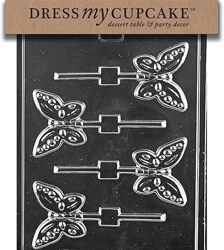 Dress My Cupcake Molde de caramelo de chocolate con piruleta de mariposa - A134