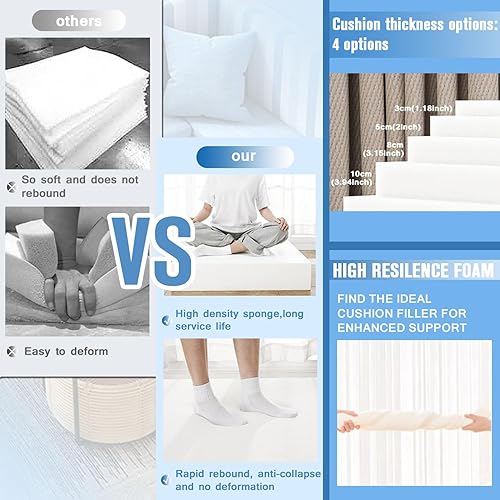 Miniatura 3 de Cojines de banco para muebles de interior, cojines personalizados antideslizantes para asiento de ventana, almohadilla de asiento larga para patio,