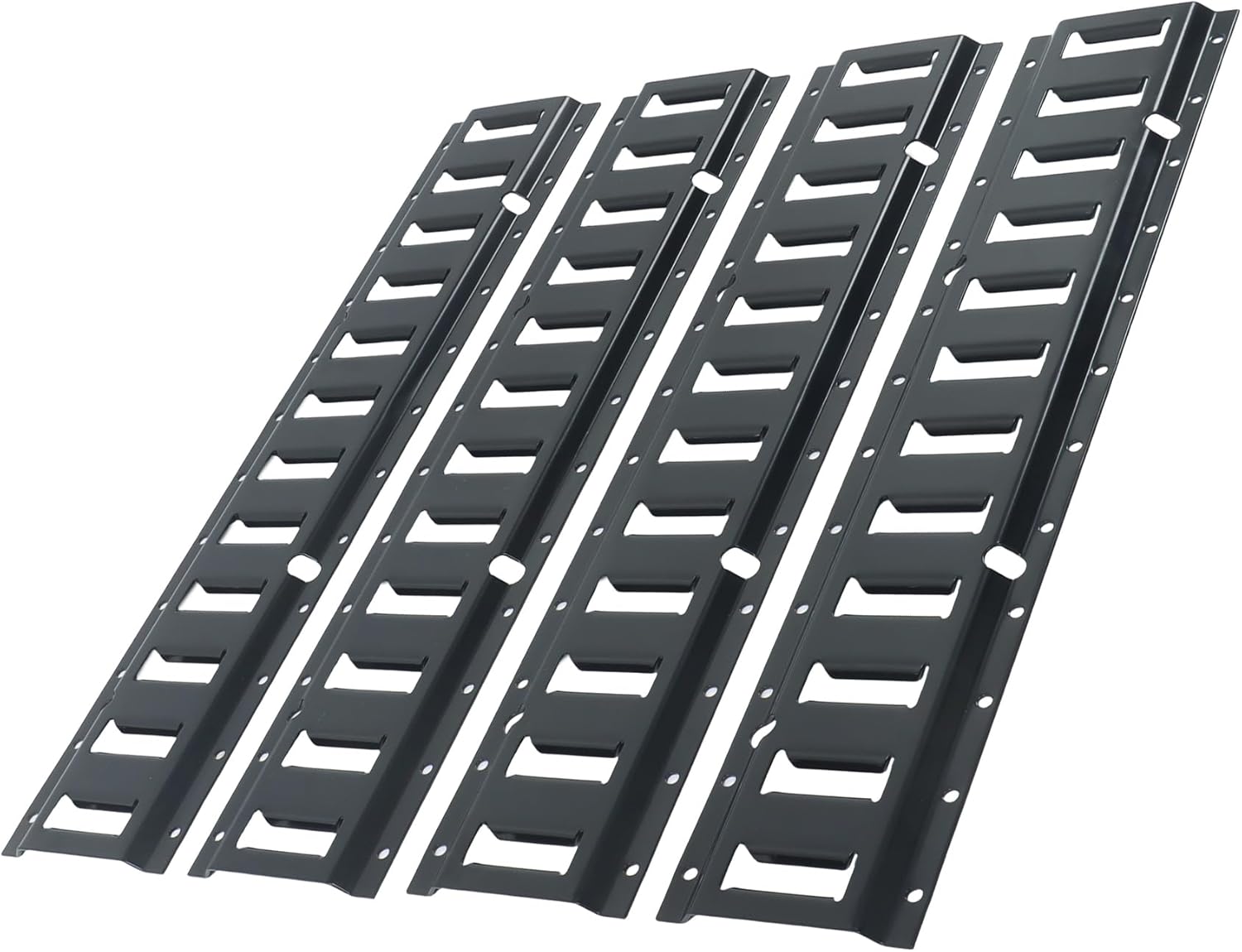 Silscvtt Black 4 Pack 2 Foot E Track Tie Down Rail Kit Replacement for Securing Cargo Garages Trailers Van Downs Heavy Loads Up to 2000 Lbs