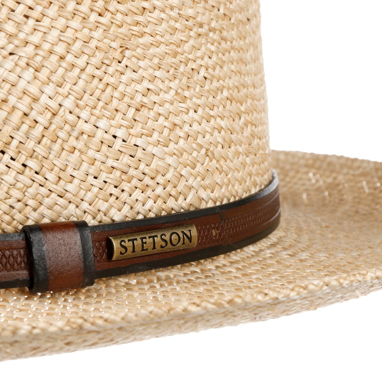 Stetson Tentova Fedora Strohhut Damen/Herren - Strandhut aus 100% Stroh - Travellerhut mit Ledergarniturband - Frühjahr/Sommer