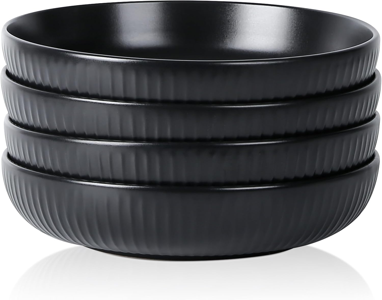 Stone Lain Logan Stoneware Pasta Bowl Set of 4, Black