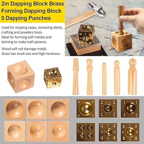 Miniatura 5 de LAIKOU Kit de herramientas de herrería para principiantes – Aprendiz de herrería Juego de herramientas de fabricación de joyas – Juego de