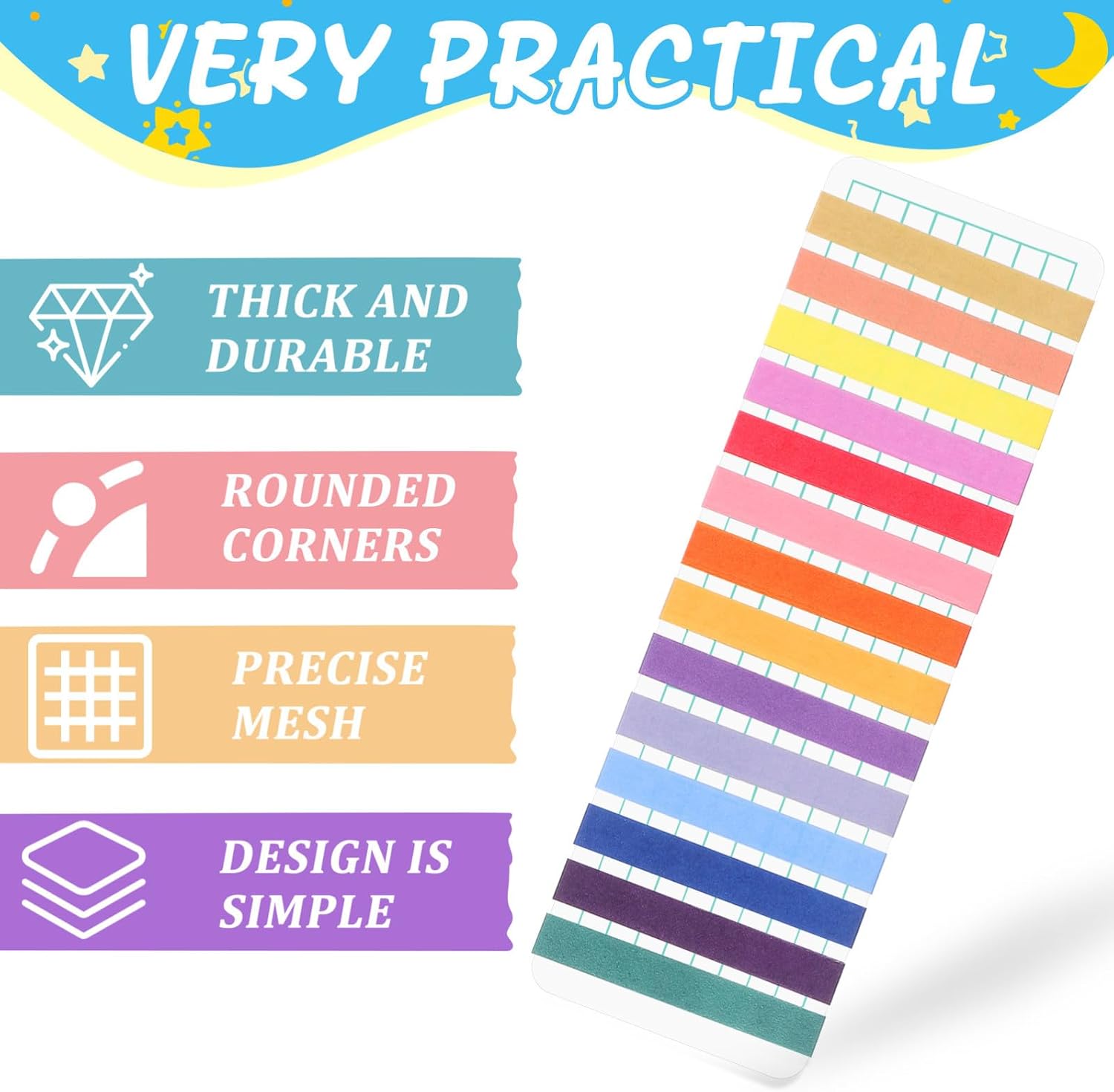 Housoutil Washi Tape Cards,40 Pack Plastic Washi Tape Organizer image 3