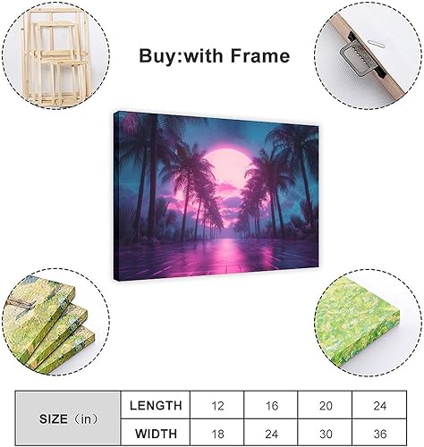 Miniatura 2 de XAHOR Neon Vaporwave Art Print  Retro Digital Aesthetic Wall Decor  Surreal Cyber Dream Poster Poster for Room Aesthetics Canvas Wall Art Print
