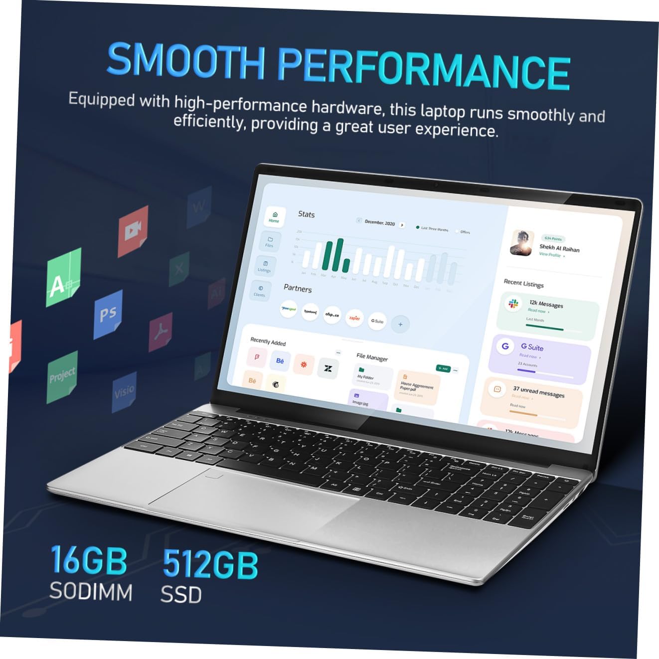 Laptop Notebook Lightweight Gaming Laptop for Work Student Sleek Design Long Battery Life image 4
