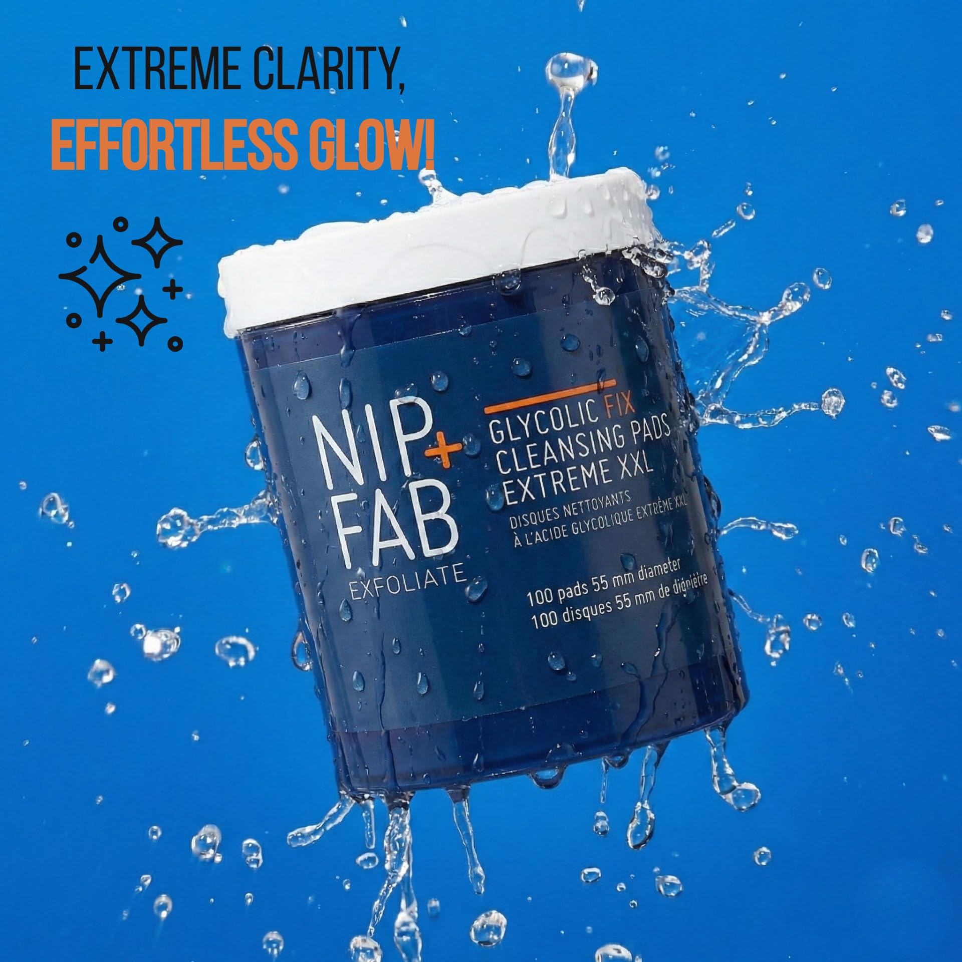 Nip + Fab Glycolic Fix Night Pads Extreme | Złuszczające Płatki do Twarzy | Kwas Glikolowy | Peeling do Twarzy | Kwas AHA | 100 Sztuk