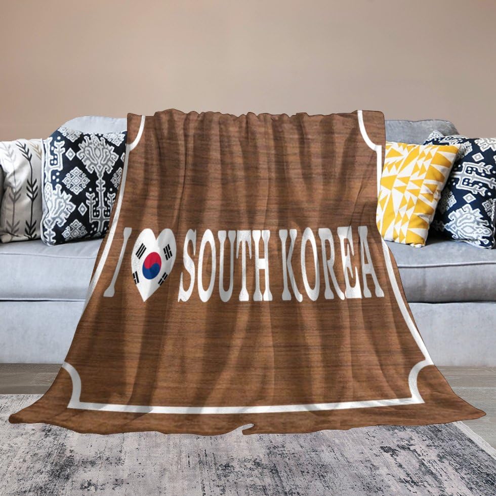 Couverture polaire I Love Corée du Sud de grande taille 177x203 cm - 6