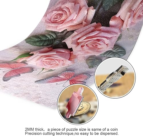 Miniatura 3 de Pink Rose Jigsaw Puzzles 500 Pieces for Adults,Learning Educational Puzzles,Difficult and Challenge Families Toys with Mesh Storage Bag 2011862