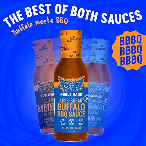 Miniatura 4 de Noble Made Buffalo - Salsa para barbacoa, keto, sin gluten, salsa vegana para inmersión y ala, baja en carbohidratos, sin lácteos, baja en calorías,