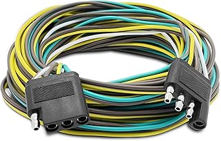 Trailer Wiring Harness Kit, LIMICAR 36ft Trailer Light Kit with 4 Flat Extension Connector, 28' Male & 8' Female Trailer Harness with 4 Pin Trailer Wiring Harness for Utility Boat Trailer Lights