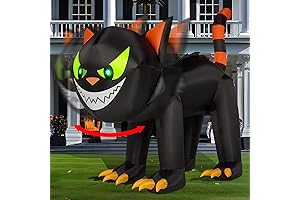 Joiedomi 7ft Black Cat Christmas Inflatable with Moving Head