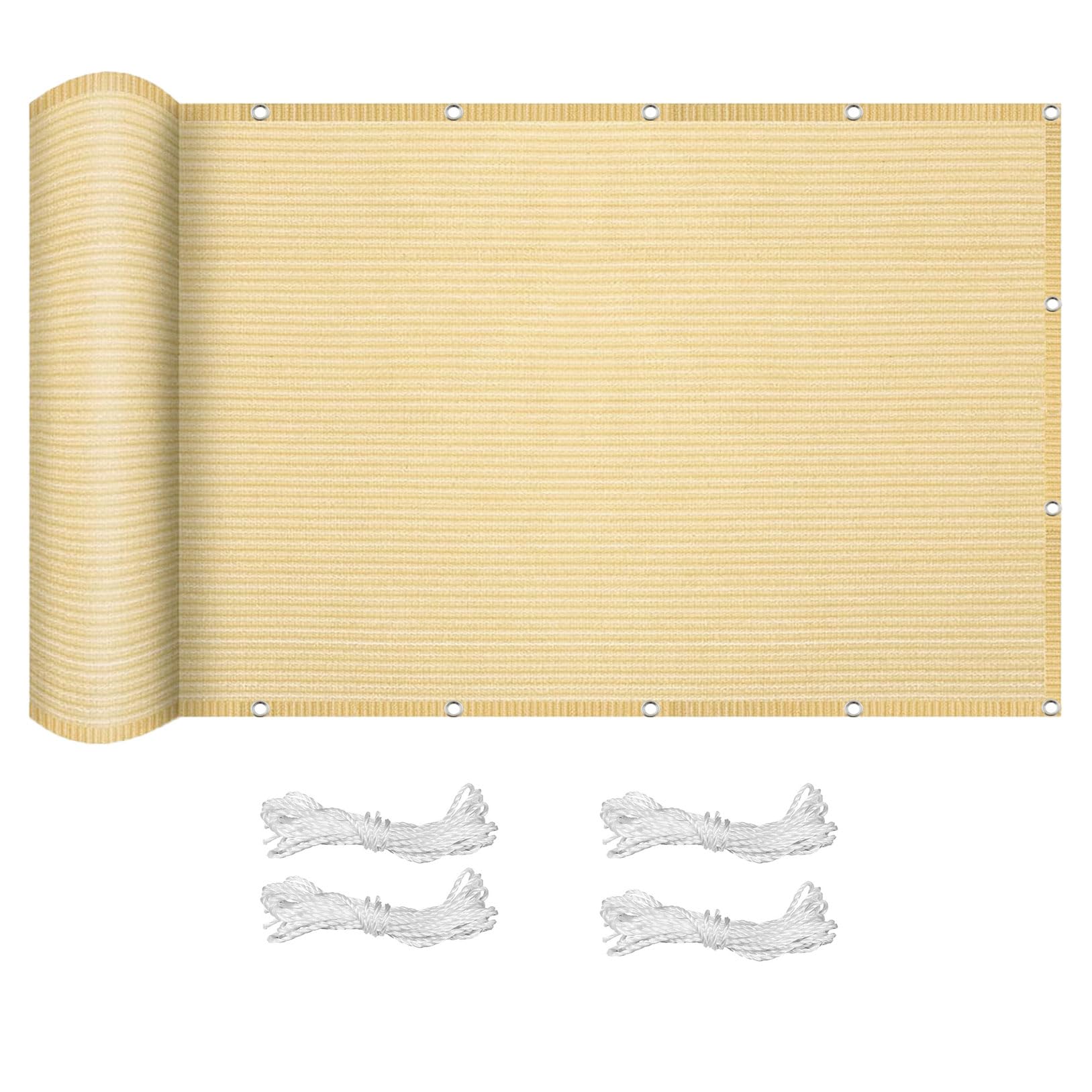 Voile d'ombrage rectangulaire crème 375x425 avec œillets protection UV pour pergola et jardin