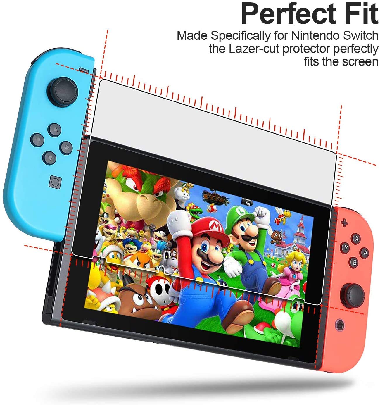 [2 Pack] Tempered Glass Screen Protector for Nintendo Switch - Transparent HD Clear Anti-Scratch Screen Protector for Nintendo Switch 1