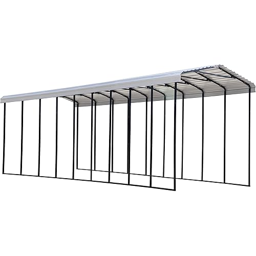 Arrow Carports Galvanized Steel Carport, RV Metal Carport Kit, 14' x 42' x 14', Eggshell