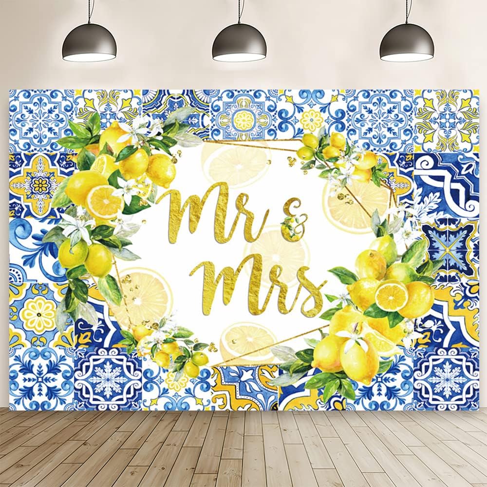 7x5ft Mr & Mrs White Wooden Wall Floral Bridal Shower Wedding Engagement Party - View #8