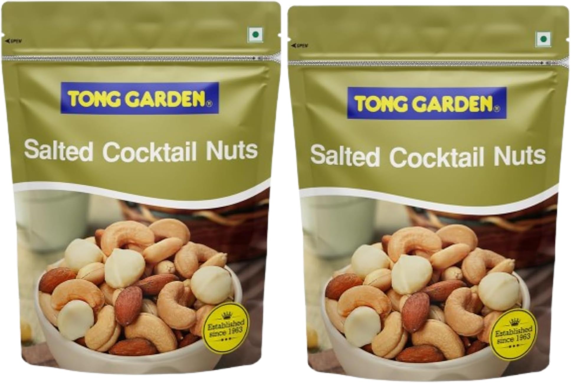 Tong Garden 140Gm Salted Cocktail Nut (Pouch) | Health Dry Fruits Mix | Trail Mix | Healthy Mixed Nuts with Dry Fruits | Almonds | Cashews | Peanuts (Pack of 2)