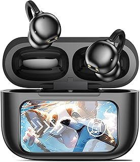 イヤホン Bluetooth ワイヤレスイヤホン【2026年の衝撃作·ディスプレイ付きのイヤーイヤホンが登場】次世代タッチスクリーン操作 骨伝導イヤホン超え イヤーカフ 開放型設計 Bluetooth6.0 UFT3.0完全防漏音 500mAh大容量 NSQVP4.0音質補強 歌詞リアルタイム表示 通話ノイズキャンセリング Type-C急速充電 通勤/スポーツ/ビジネス対応