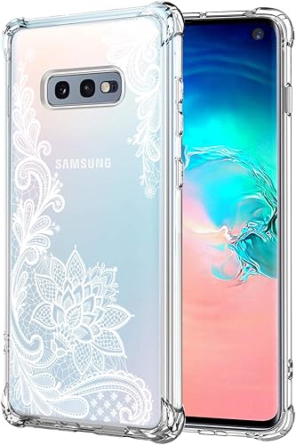 Vista 30 de KIOMY Funda transparente para Samsung Galaxy S10E a prueba de golpes, diseño híbrido, parte trasera de policarbonato duro + cubierta frontal +