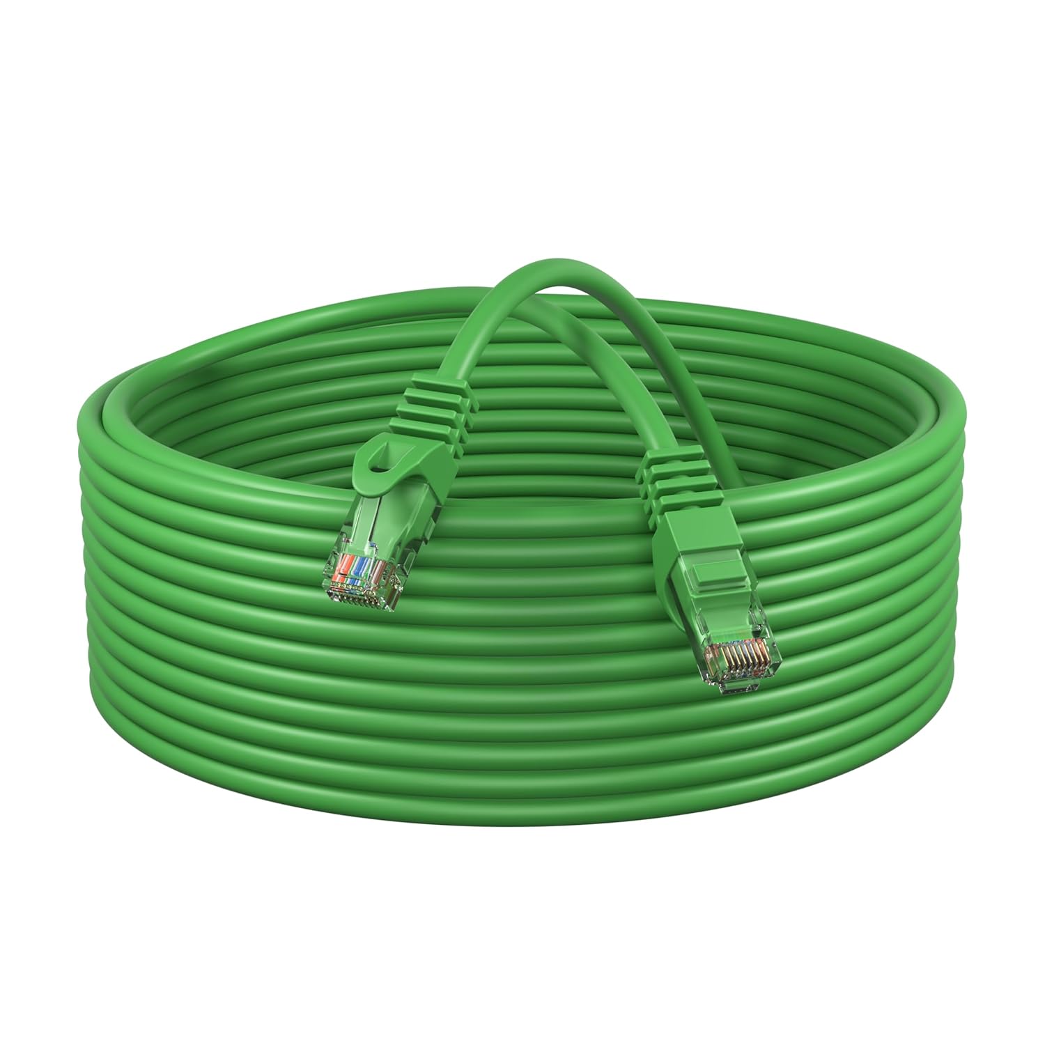 Cables Direct Online Pack of 10 Cat6 50FT Network Ethernet Patch Cable, 550Mhz Internet Wire, Backwards Compatible with Cat5, for PC, Modem, Router, Consoles for Home and Office, Green