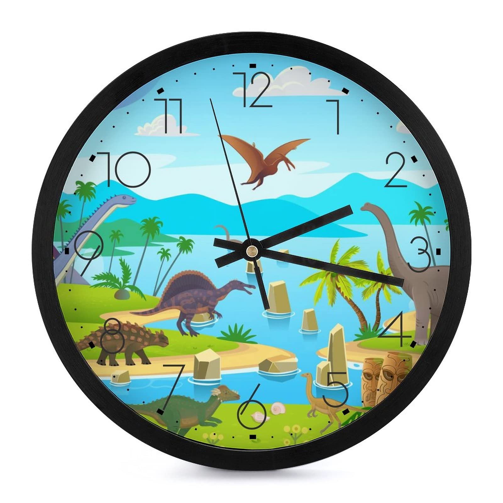 Pendule dinosaures silencieuse moderne pour embellir la chambre enfant