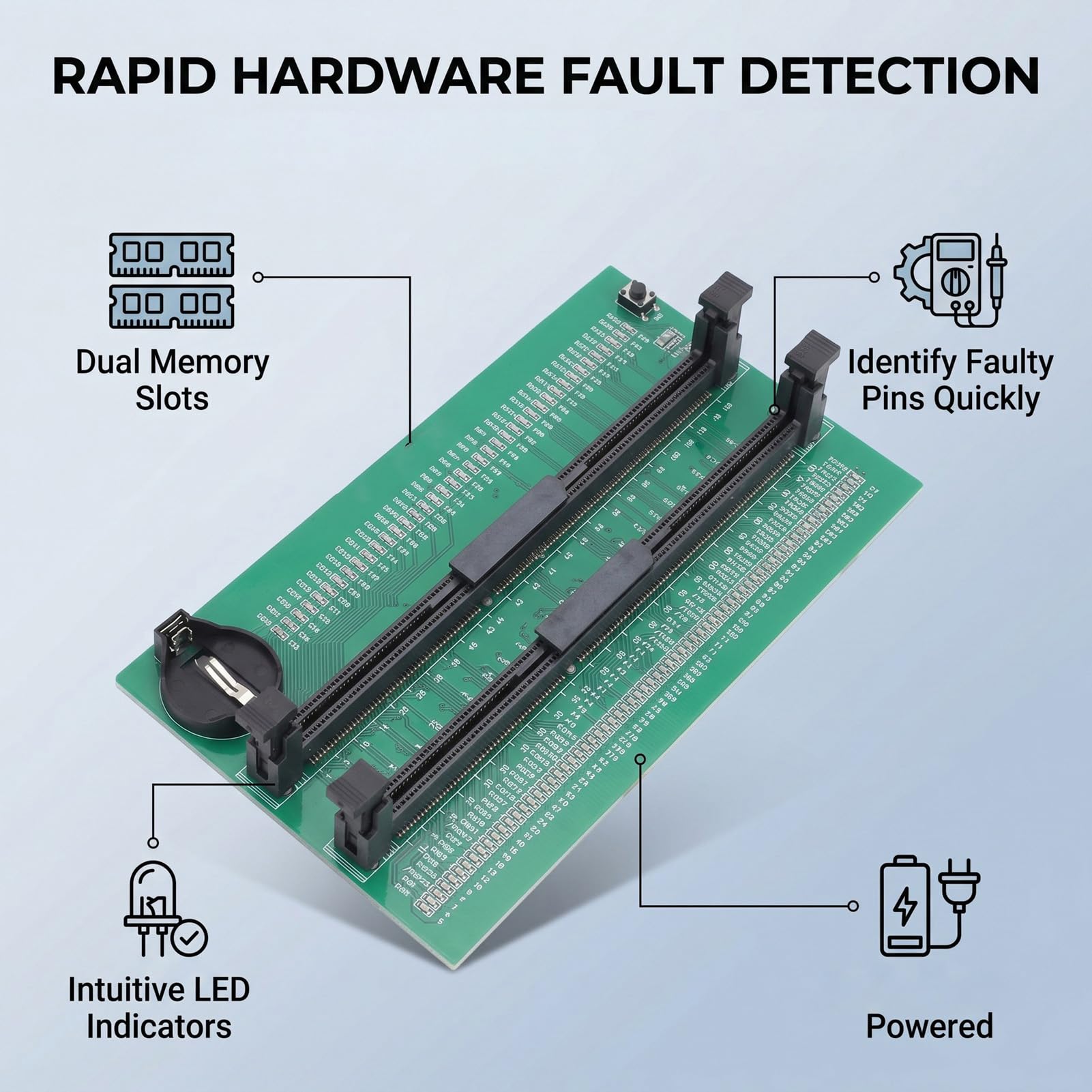Probador de Memoria DDR3 para PCs de Escritorio, Doble Ranura