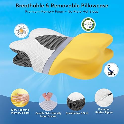 Miniatura 4 de Anvo Almohada cervical para aliviar el dolor de cuello - Almohadas cervicales para aliviar el dolor de dormir - Almohada para el dolor de cuello y