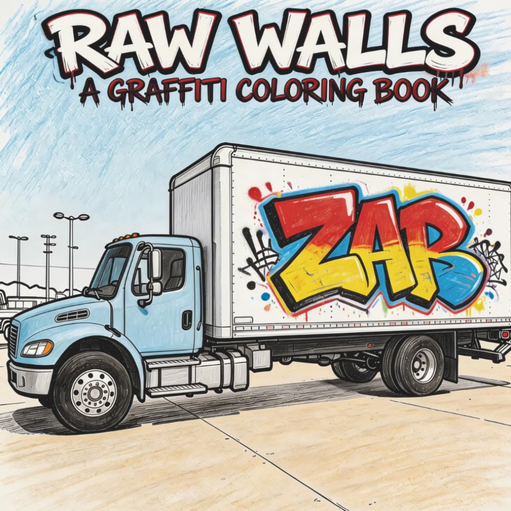 Raw Walls: A Graffiti Coloring Book: A Creative Coloring Book Where You Draw Graffiti Art into Urban and Landscape Scenes