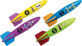 SwimWays Toypedo Bandits 4-Pack of Pool and Bath Toys for Ages 5+ | Weighted Waterproof Figurines Sink and Encourage Active Summer Play; Builds Swimming Confidence With Diving Games and Races