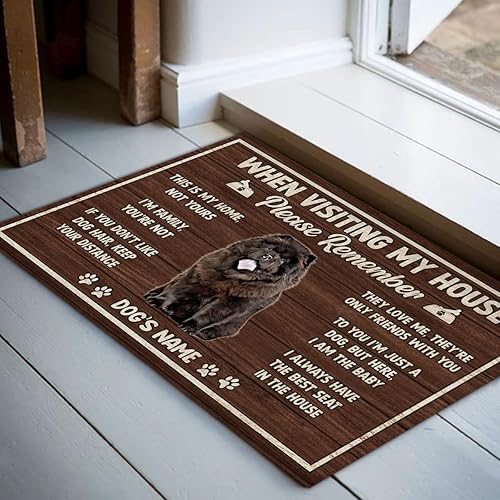 Miniatura 6 de Tapete personalizado para puerta de entrada interior Chow Chow cuando visites mi casa, Please Remember Welcome Doormat para amantes de los perros,