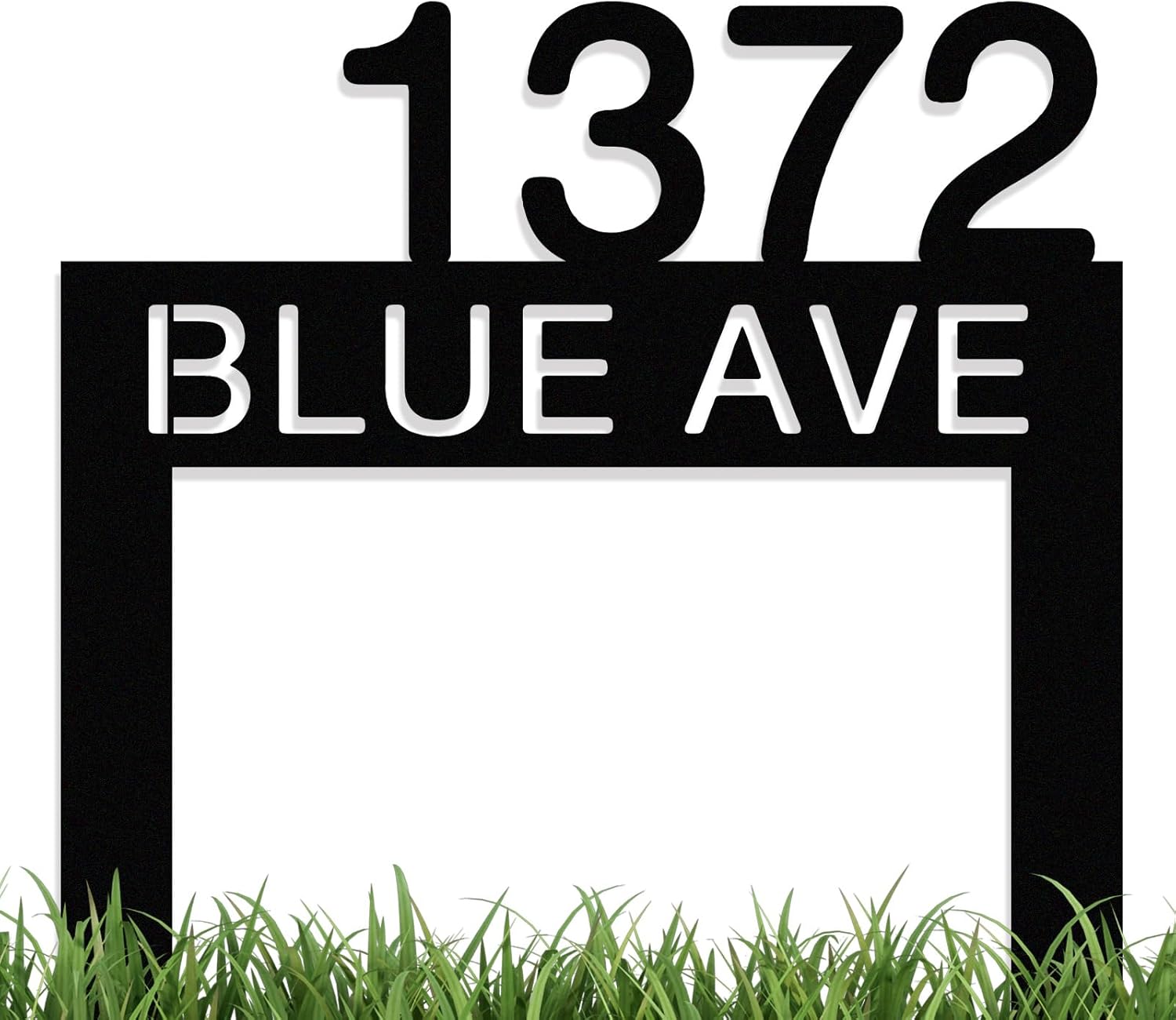 Personalized Metal House Number Yard Sign, House Number Sign with Stakes, Yard Sign with Stakes, Lawn Sign，Metal Lawn Plaque, Garden Decor