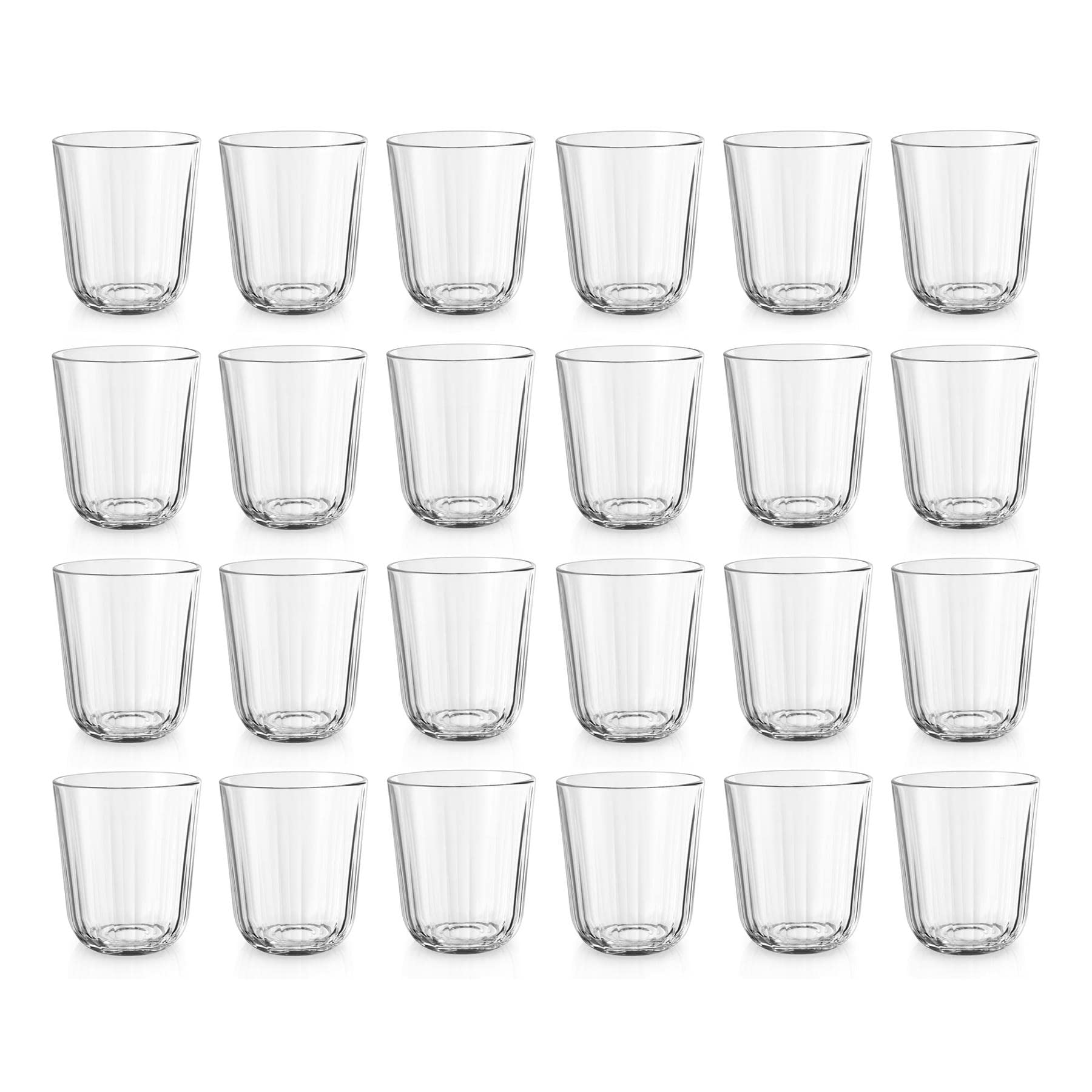 Set of 24 Durable Tumbler Drinking Glasses - 250ml Capacity - Dishwasher & Freezer Safe.