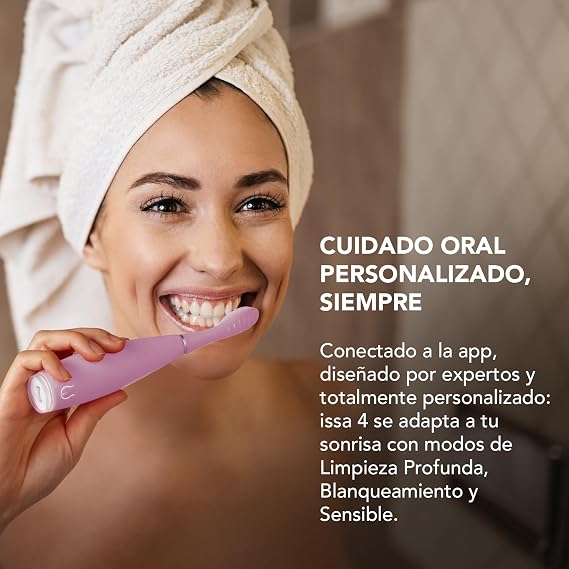 FOREO ISSA 4 Electric Toothbrush 4-in-1 Rechargeable with Extra Brush Head, Soft Bristles, Long-Lasting Use, Gentle Cleaning - Pearl Pink