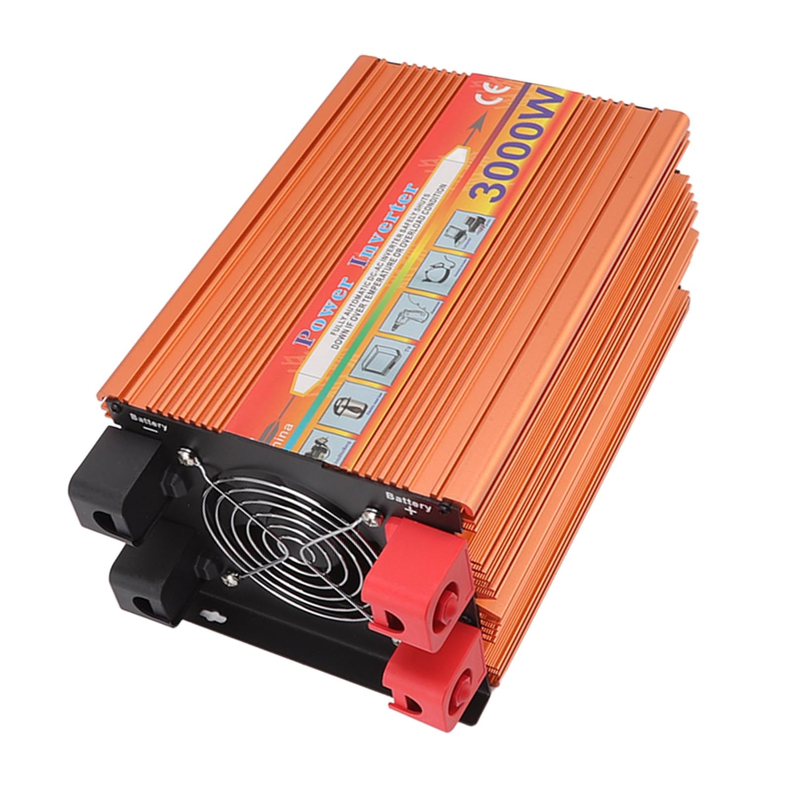Przenośny falownik 3000W UPS DC 12V do AC 220V Konwerter mocy ze stopu aluminium Transformator słoneczny do samochodu w domu