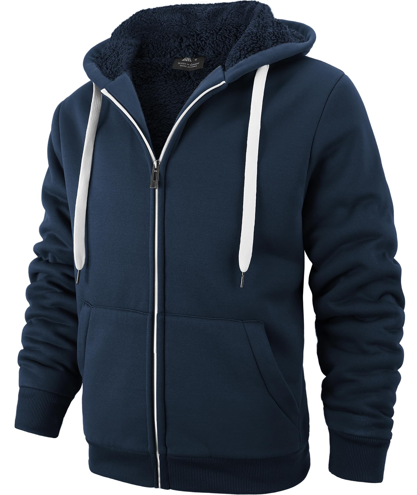LLdress Giacca con Cappuccio da Uomo Felpa con Cappuccio con Cerniera Fodera Calda Giacca Invernale con Tasche Felpa in Pile per Escursionismo Campeggio