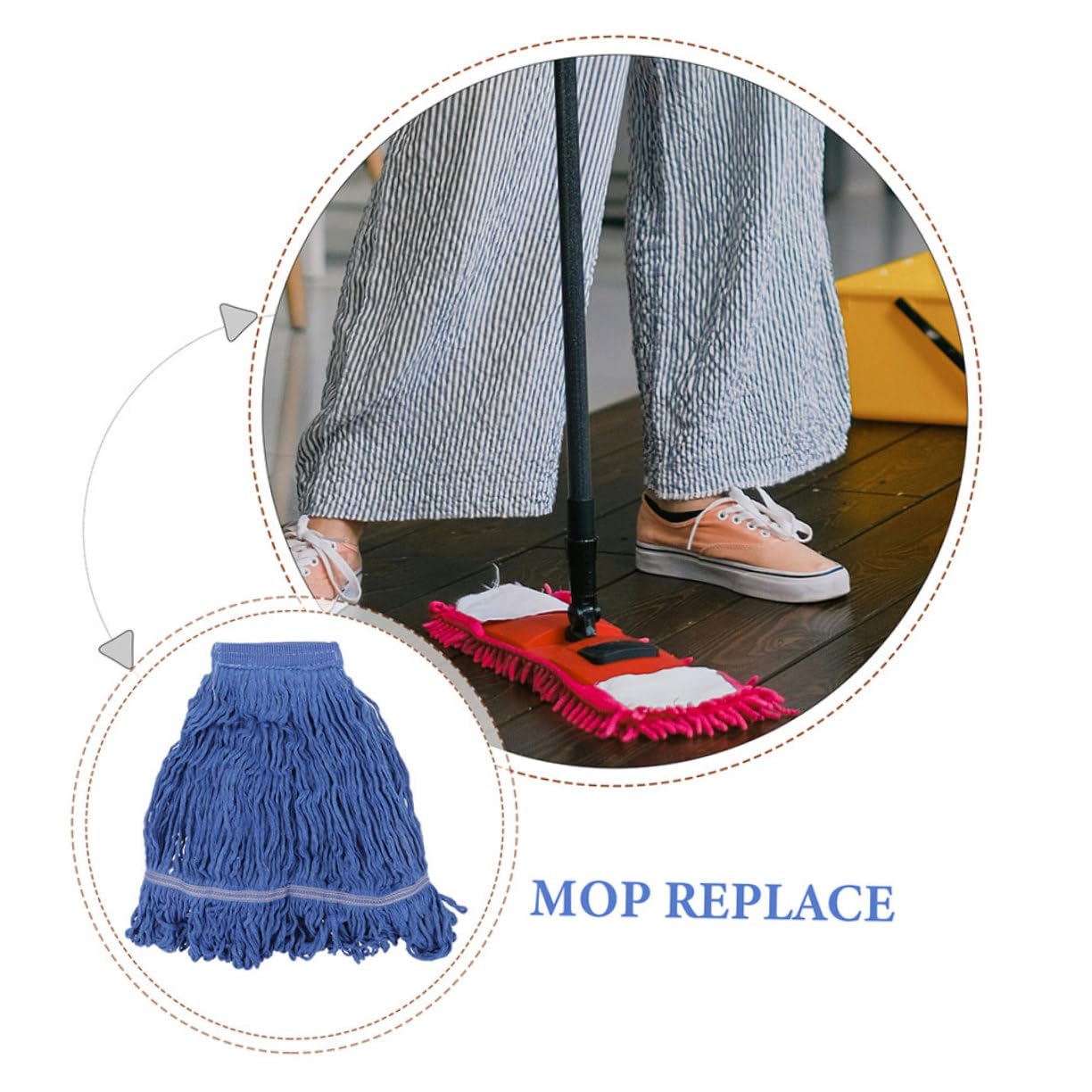 Cabilock Reemplazo De Cabezal De Trapeador Resistente Para Limpieza Profunda Adecuado Para Suelos y Baldosas